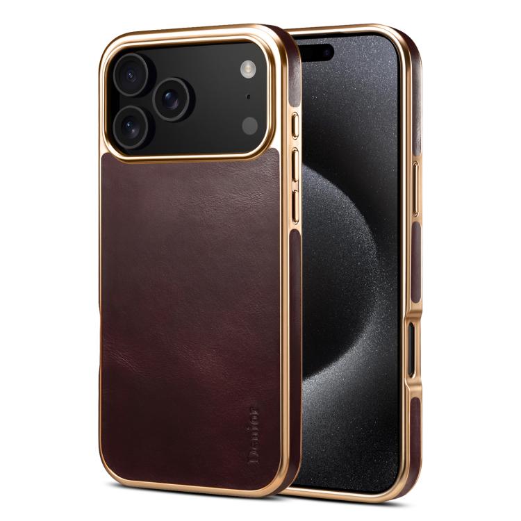 Denior Oil Wax Leather Electroplating Phone Case
