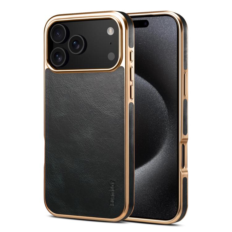 Denior Oil Wax Leather Electroplating Phone Case
