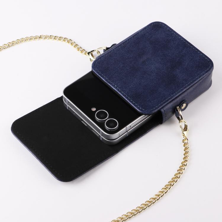 Mini Long Shoulder Chain Crossbody Folding Magnetic Leather Phone Bag