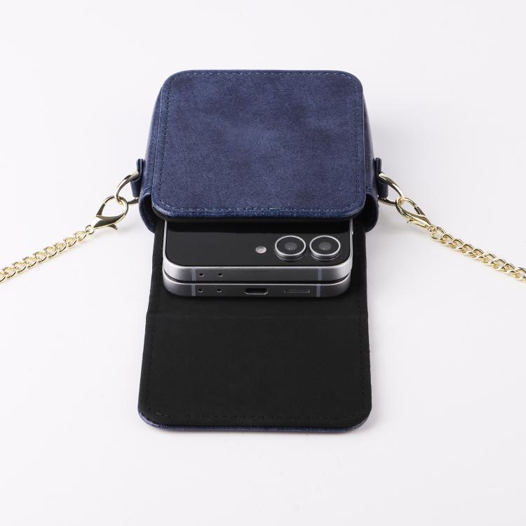Mini Long Shoulder Chain Crossbody Folding Magnetic Leather Phone Bag