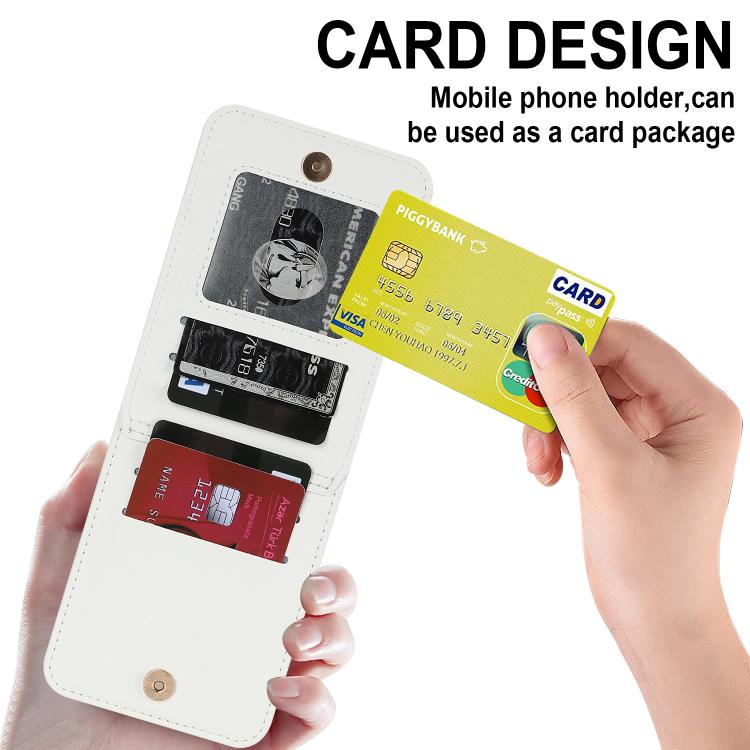 Zipper Wallet Card Slot Leather Phone Case with Crossbody Strap