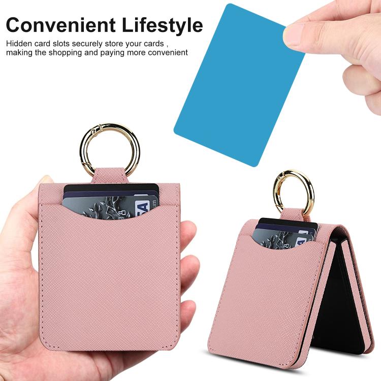 Cross Texture Ring Design Card Slot Leather Phone Case