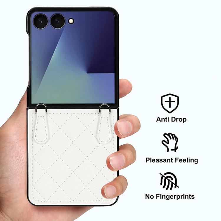 Rhombic Leather Phone Case with Scarf / Bracelet