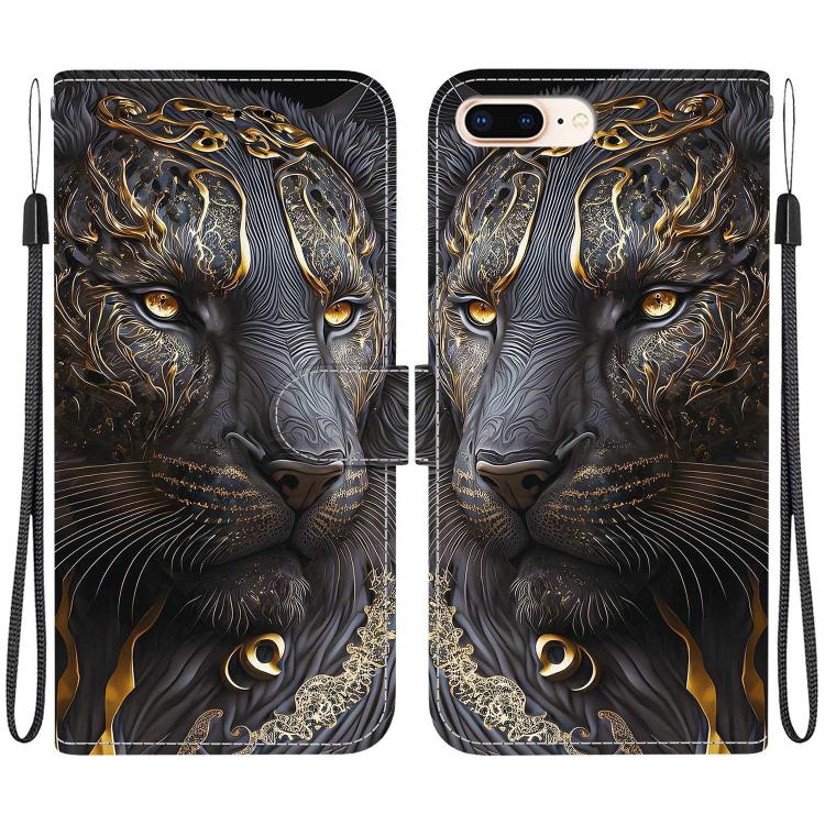 Crystal Texture Colored Drawing Leather Phone Case