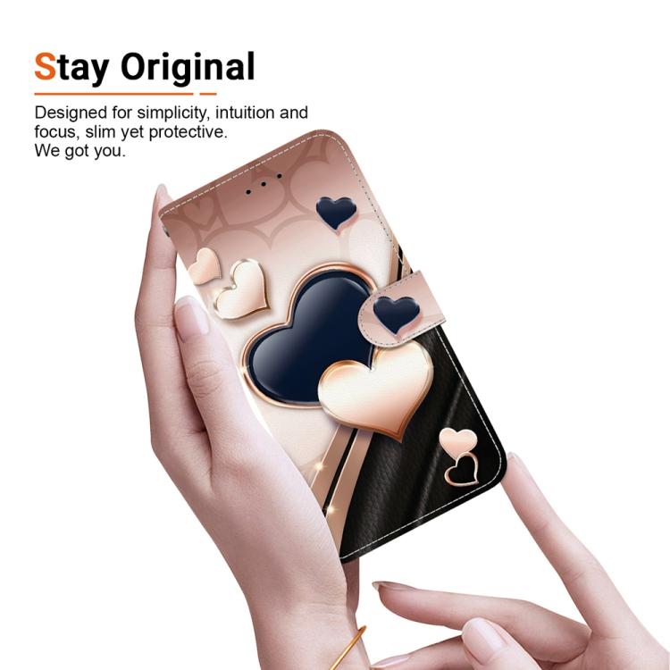 Crystal Texture Colored Drawing Leather Phone Case