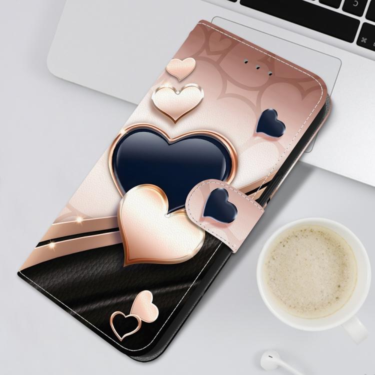 Crystal Texture Colored Drawing Leather Phone Case