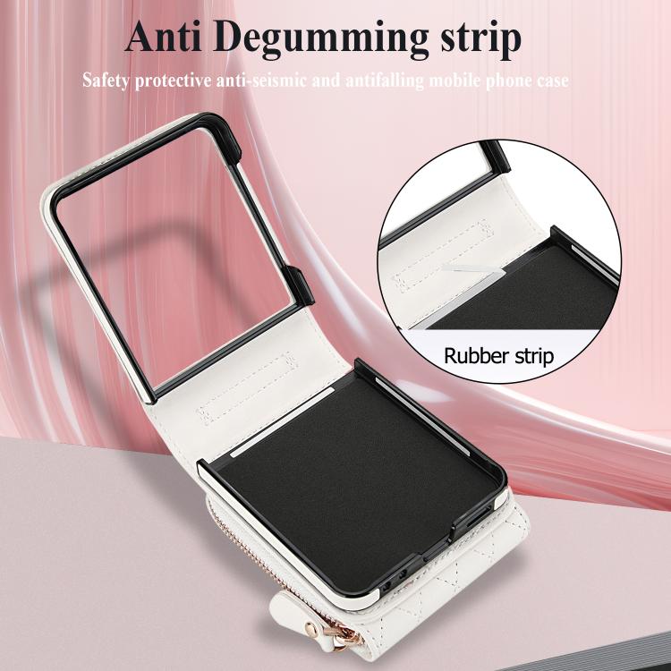 Large Zipper Card Slot Leather Phone Case with Crossbody Strap