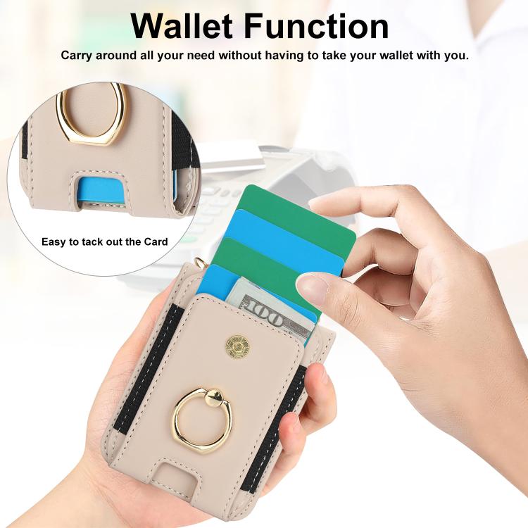 Ring Holder Wallet Card Slot Leather Phone Case