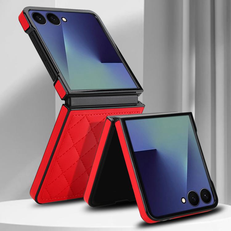 Rhombic Fold Leather Phone Case