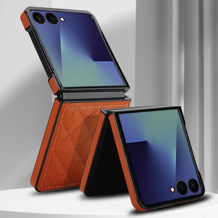 Rhombic Fold Leather Phone Case