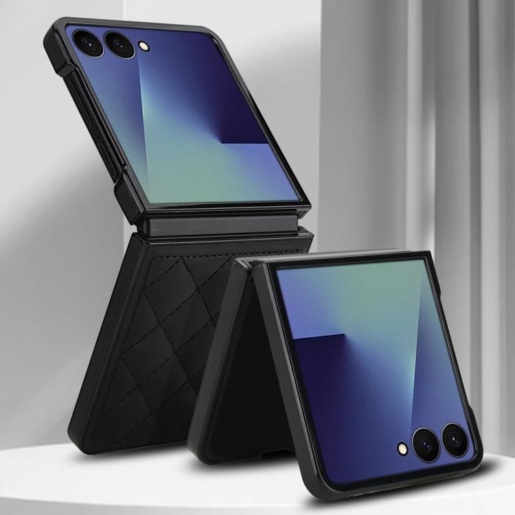 Rhombic Fold Leather Phone Case