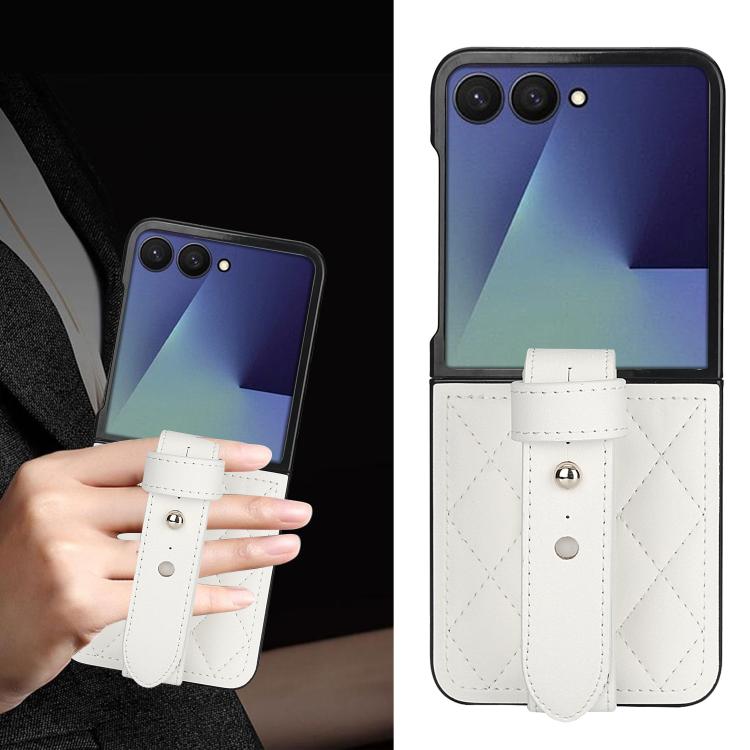 Rhombic Texture Wristband PU Phone Case