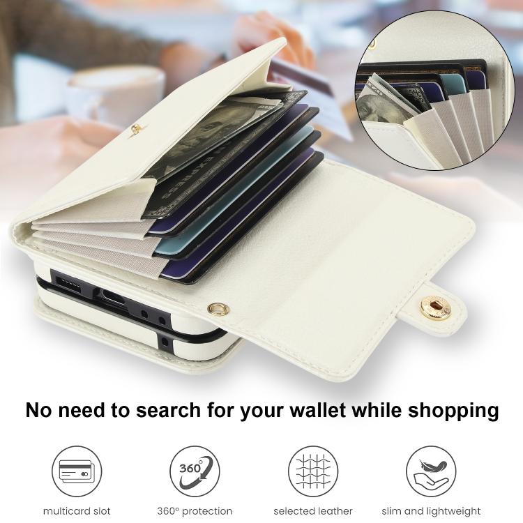 Solid Color Backpack Wallet Card Slot RFID PU Phone Case