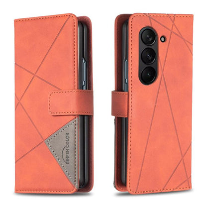 Magnetic Buckle Rhombus Texture Leather Phone Case, For Galaxy Z Fold8 5G, For Galaxy Z Fold8 Ultra 5G, For Samsung Galaxy Z Fold7, For Samsung Galaxy Z Fold6, For Samsung Galaxy Z Fold5