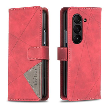 Magnetic Buckle Rhombus Texture Leather Phone Case, For Galaxy Z Fold8 5G, For Galaxy Z Fold8 Ultra 5G, For Samsung Galaxy Z Fold7, For Samsung Galaxy Z Fold6, For Samsung Galaxy Z Fold5