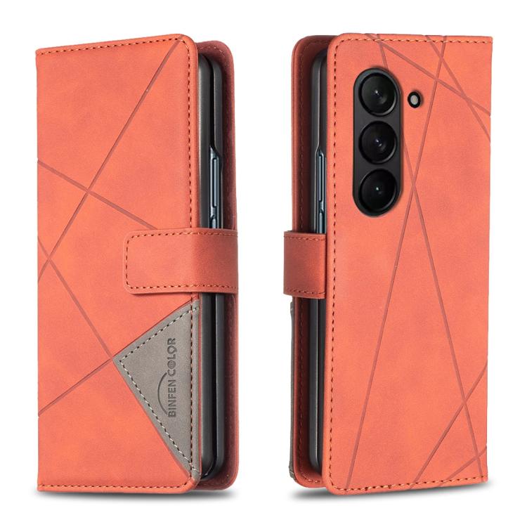 Magnetic Buckle Rhombus Texture Leather Phone Case, For Galaxy Z Fold8 5G, For Galaxy Z Fold8 Ultra 5G, For Samsung Galaxy Z Fold7, For Samsung Galaxy Z Fold6, For Samsung Galaxy Z Fold5