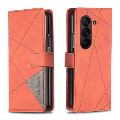 Magnetic Buckle Rhombus Texture Leather Phone Case, For Galaxy Z Fold8 5G, For Galaxy Z Fold8 Ultra 5G, For Samsung Galaxy Z Fold7, For Samsung Galaxy Z Fold6, For Samsung Galaxy Z Fold5