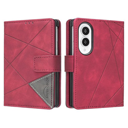 Magnetic Buckle Rhombus Texture Leather Phone Case, For Galaxy Z Fold8 5G, For Galaxy Z Fold8 Ultra 5G, For Samsung Galaxy Z Fold7, For Samsung Galaxy Z Fold6, For Samsung Galaxy Z Fold5