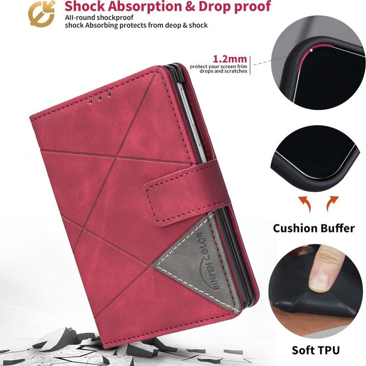 Magnetic Buckle Rhombus Texture Leather Phone Case, For Galaxy Z Fold8 5G, For Galaxy Z Fold8 Ultra 5G, For Samsung Galaxy Z Fold7, For Samsung Galaxy Z Fold6, For Samsung Galaxy Z Fold5