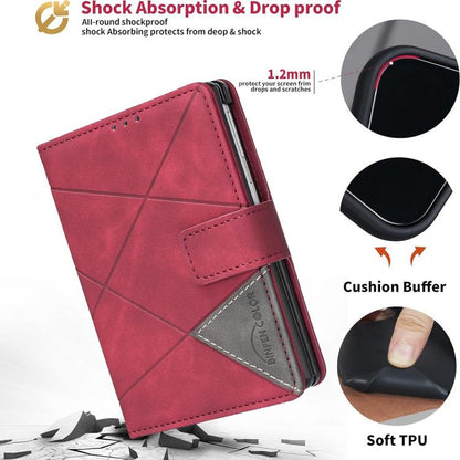Magnetic Buckle Rhombus Texture Leather Phone Case, For Galaxy Z Fold8 5G, For Galaxy Z Fold8 Ultra 5G, For Samsung Galaxy Z Fold7, For Samsung Galaxy Z Fold6, For Samsung Galaxy Z Fold5