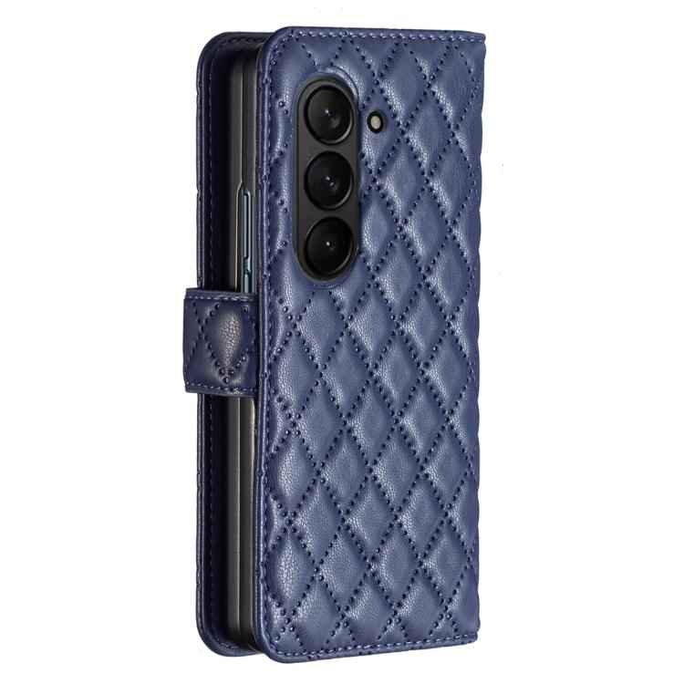 Diamond Lattice Wallet Flip Leather Phone Case, For Samsung Galaxy Z Fold7, For Samsung Galaxy Z Fold6, For Samsung Galaxy Z Fold5