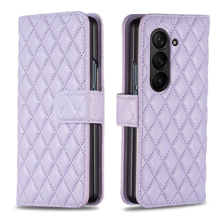 Diamond Lattice Wallet Flip Leather Phone Case, For Galaxy Z Fold8 5G, For Galaxy Z Fold8 Ultra 5G, For Samsung Galaxy Z Fold7, For Samsung Galaxy Z Fold6, For Samsung Galaxy Z Fold5