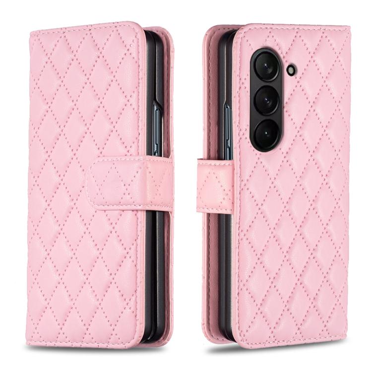 Diamond Lattice Wallet Flip Leather Phone Case, For Galaxy Z Fold8 5G, For Galaxy Z Fold8 Ultra 5G, For Samsung Galaxy Z Fold7, For Samsung Galaxy Z Fold6, For Samsung Galaxy Z Fold5