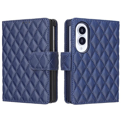 Diamond Lattice Wallet Flip Leather Phone Case, For Galaxy Z Fold8 5G, For Galaxy Z Fold8 Ultra 5G, For Samsung Galaxy Z Fold7, For Samsung Galaxy Z Fold6, For Samsung Galaxy Z Fold5