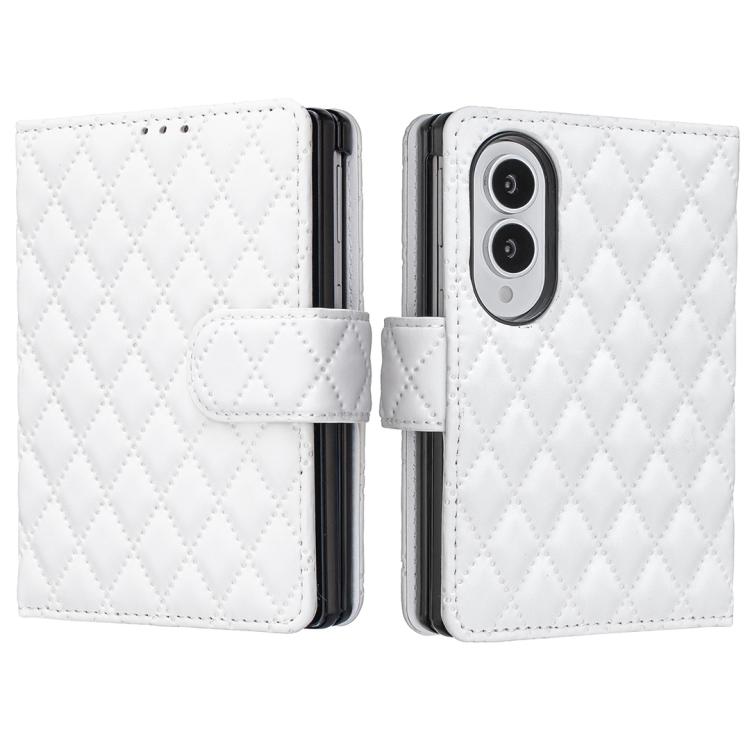 Diamond Lattice Wallet Flip Leather Phone Case, For Galaxy Z Fold8 5G, For Galaxy Z Fold8 Ultra 5G, For Samsung Galaxy Z Fold7, For Samsung Galaxy Z Fold6, For Samsung Galaxy Z Fold5