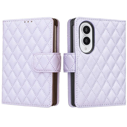 Diamond Lattice Wallet Flip Leather Phone Case, For Galaxy Z Fold8 5G, For Galaxy Z Fold8 Ultra 5G, For Samsung Galaxy Z Fold7, For Samsung Galaxy Z Fold6, For Samsung Galaxy Z Fold5