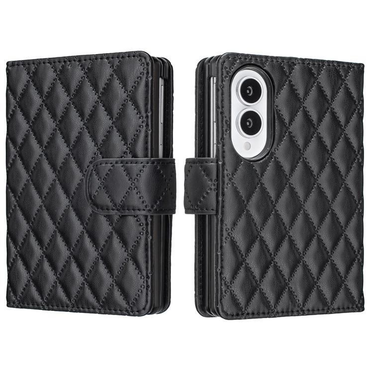 Diamond Lattice Wallet Flip Leather Phone Case, For Galaxy Z Fold8 5G, For Galaxy Z Fold8 Ultra 5G, For Samsung Galaxy Z Fold7, For Samsung Galaxy Z Fold6, For Samsung Galaxy Z Fold5