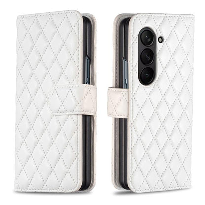 Diamond Lattice Wallet Flip Leather Phone Case, For Galaxy Z Fold8 5G, For Galaxy Z Fold8 Ultra 5G, For Samsung Galaxy Z Fold7, For Samsung Galaxy Z Fold6, For Samsung Galaxy Z Fold5