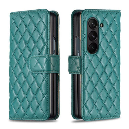 Diamond Lattice Wallet Flip Leather Phone Case, For Galaxy Z Fold8 5G, For Galaxy Z Fold8 Ultra 5G, For Samsung Galaxy Z Fold7, For Samsung Galaxy Z Fold6, For Samsung Galaxy Z Fold5