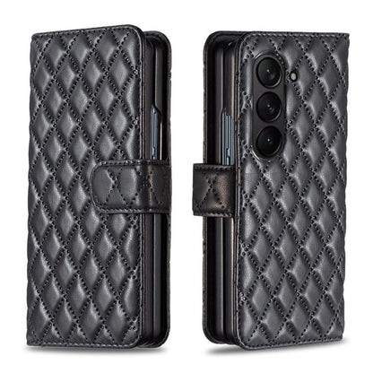 Diamond Lattice Wallet Flip Leather Phone Case, For Galaxy Z Fold8 5G, For Galaxy Z Fold8 Ultra 5G, For Samsung Galaxy Z Fold7, For Samsung Galaxy Z Fold6, For Samsung Galaxy Z Fold5