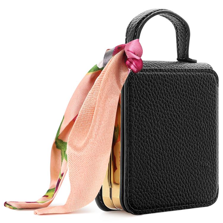 Litchi Pattern Makeup Mirror PU Phone Case with Silk Scarf