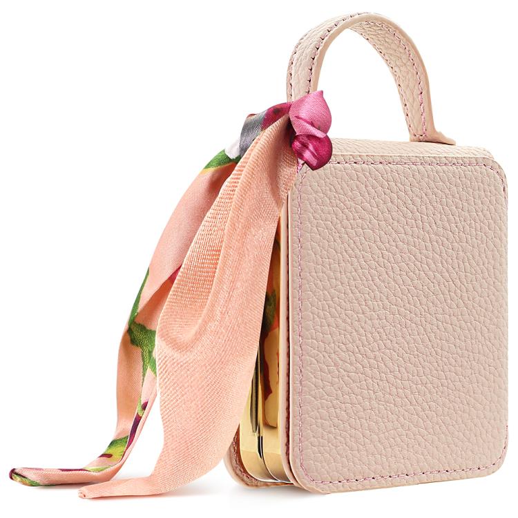 Litchi Pattern Makeup Mirror PU Phone Case with Silk Scarf