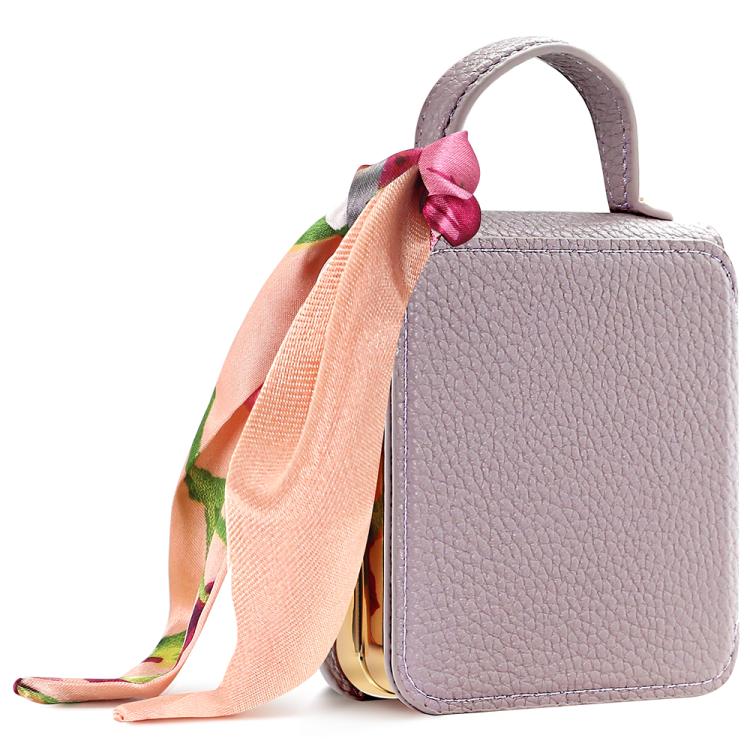 Litchi Pattern Makeup Mirror PU Phone Case with Silk Scarf