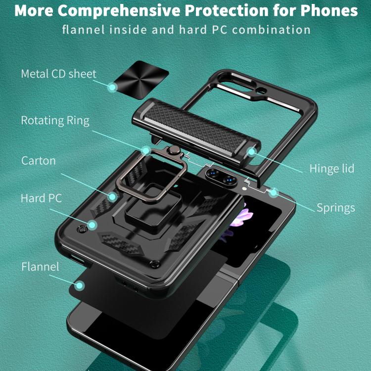 Kalebol Sliding Window Hinge Phone Case with Ring Stand