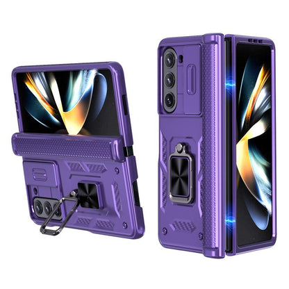 Kalebol Sliding Window Hinge Phone Case with Ring Stand, For Galaxy Z Fold8 Ultra 5G, For Galaxy Z Flip8 5G, For Galaxy Z Flip7 FE / Flip6, For Galaxy Z Fold7 5G, For Galaxy Z Flip7 5G, For Galaxy Z Fold6 5G, For Galaxy Z Fold5 5G, For Galaxy Z Flip5 5G