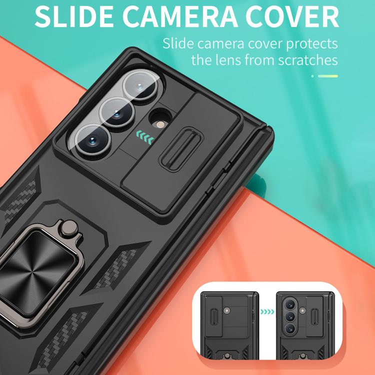 Kalebol Sliding Window Hinge Phone Case with Ring Stand, For Galaxy Z Fold8 Ultra 5G, For Galaxy Z Flip8 5G, For Galaxy Z Flip7 FE / Flip6, For Galaxy Z Fold7 5G, For Galaxy Z Flip7 5G, For Galaxy Z Fold6 5G, For Galaxy Z Fold5 5G, For Galaxy Z Flip5 5G