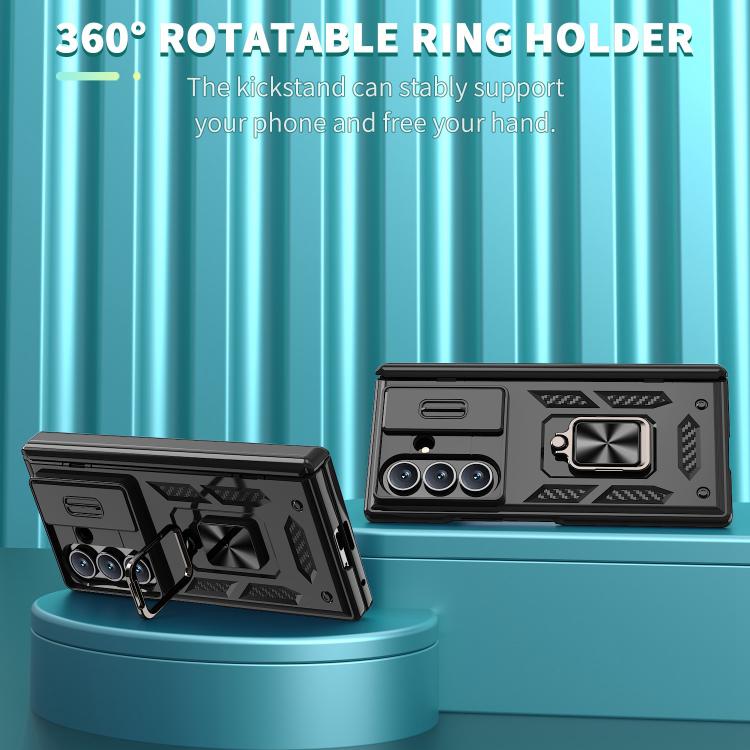 Kalebol Sliding Window Hinge Phone Case with Ring Stand, For Galaxy Z Fold8 Ultra 5G, For Galaxy Z Flip8 5G, For Galaxy Z Flip7 FE / Flip6, For Galaxy Z Fold7 5G, For Galaxy Z Flip7 5G, For Galaxy Z Fold6 5G, For Galaxy Z Fold5 5G, For Galaxy Z Flip5 5G