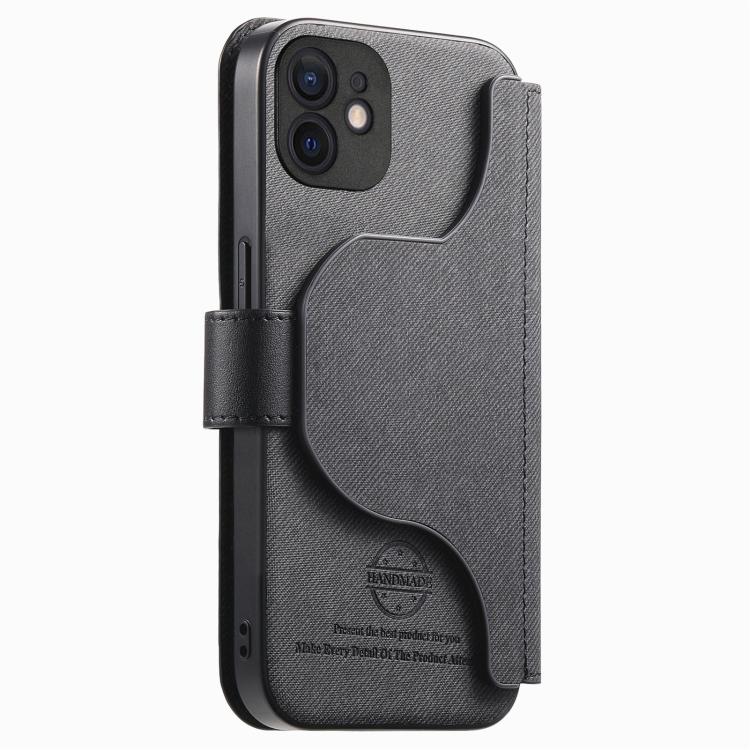 Twill Fabric MagSafe RFID Anti-theft Zipper Wallet Leather Phone Case