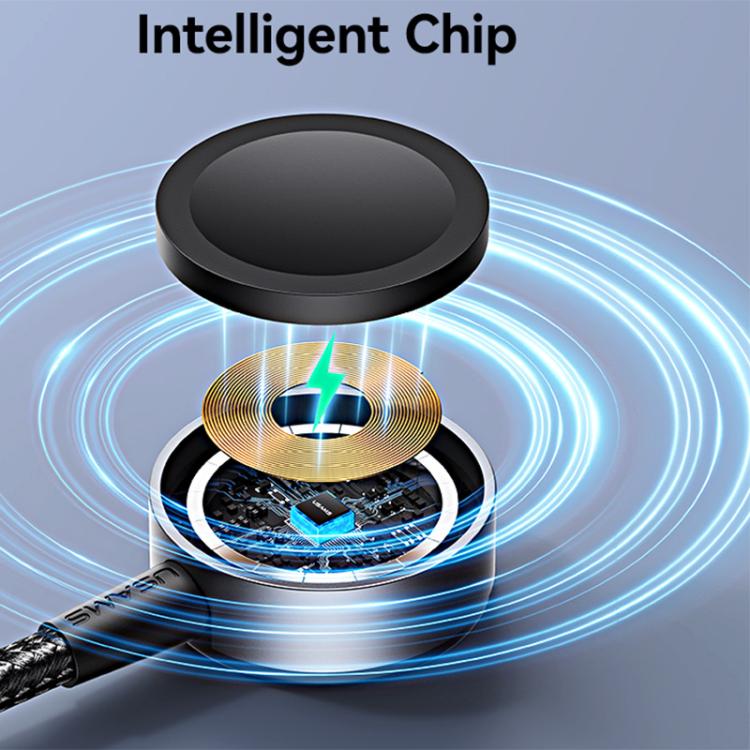 USAMS SJ754 72W 3 in 1 Colorful Light Aluminum Alloy Fast Data Charging Cable, Length: 1.2m