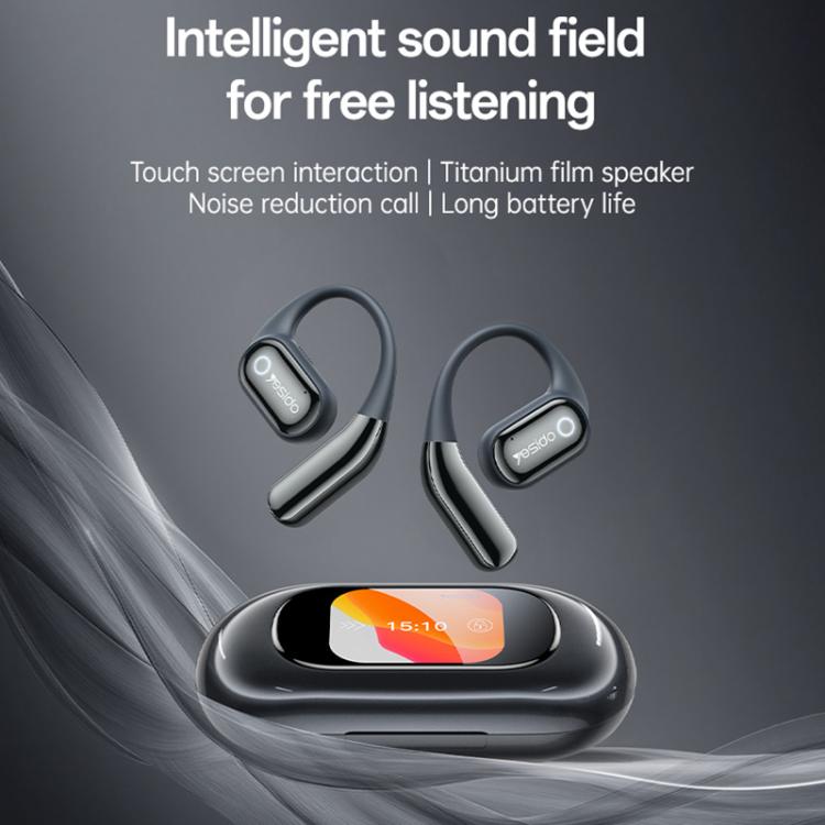 Yesido YSP26 ENC Noise Reduction Ear-hook Open OWS Bluetooth Earphone, with LCD Screen