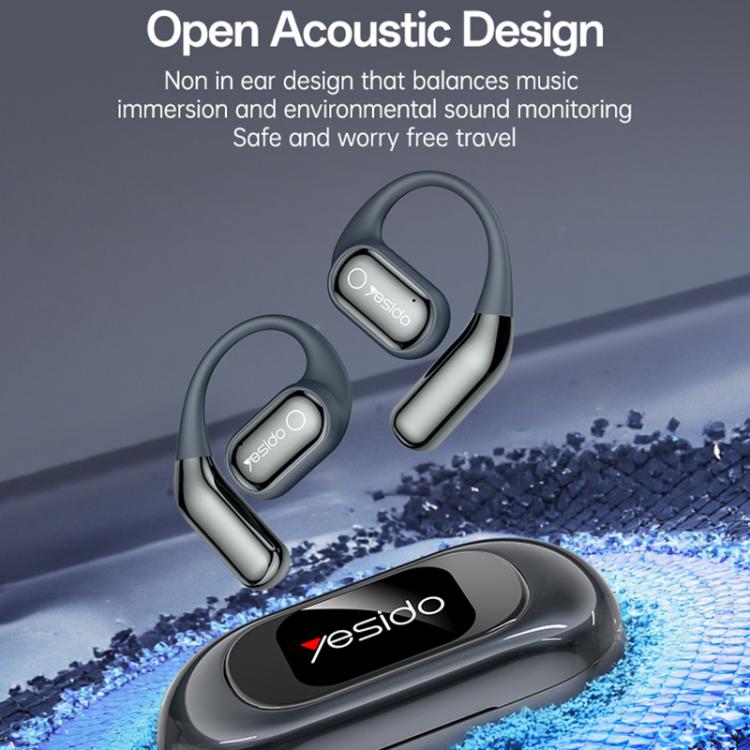 Yesido YSP26 ENC Noise Reduction Ear-hook Open OWS Bluetooth Earphone, with LCD Screen