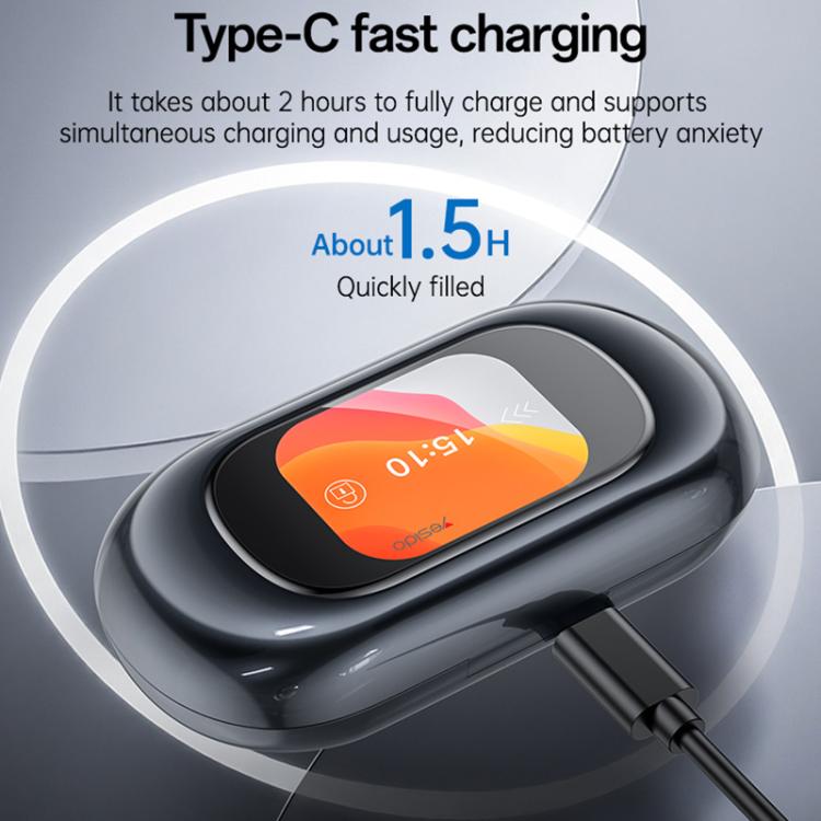 Yesido YSP26 ENC Noise Reduction Ear-hook Open OWS Bluetooth Earphone, with LCD Screen