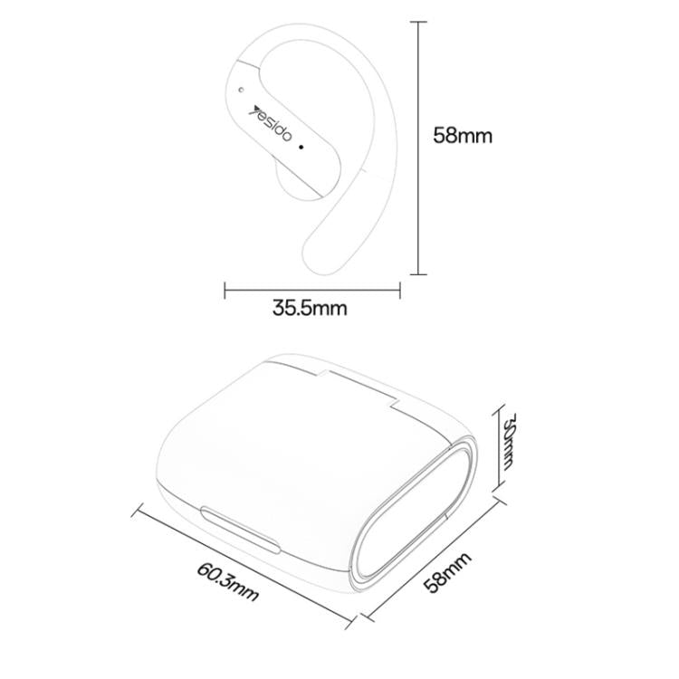 Yesido YSP28 ENC Noise Reduction Ear-hook Open OWS Bluetooth Earphone