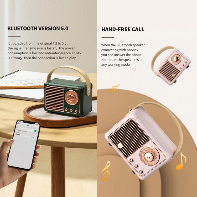 HM11 Retro Bluetooth Mini Wireless Smart Speaker