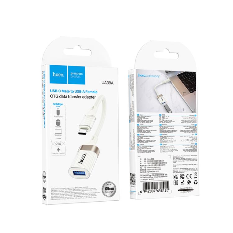 hoco UA39A Crystal Type-C Male to USB 3.0 Female Adapter