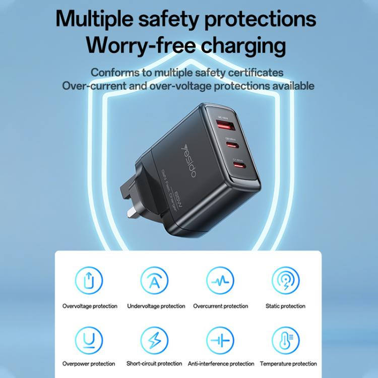 Yesido YC98C 65W Three-port Fast Charger